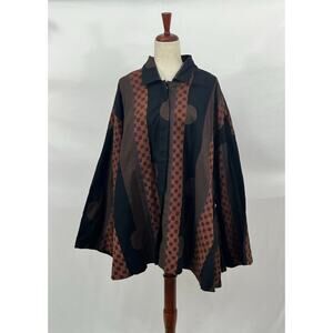 WORLD OF CROW Sz S Small Oversize A-Line Swing Jacket Shirt Top